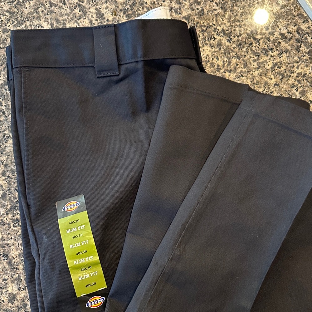 Dickies Men's Black Slim Fit Chinos